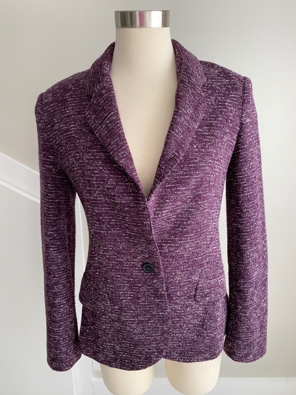 Anthropologie Cartonnier Purple Knit Blazer - Size S